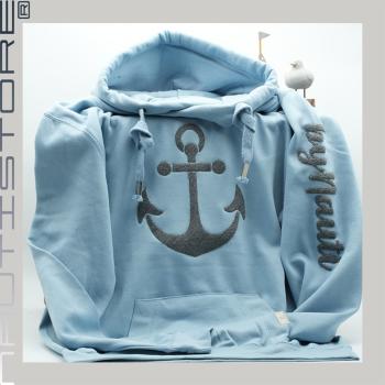 Cross Neck Hoodie - "Anchor" (Gr. XS-2XL) (10 Farben)