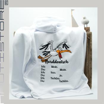 Organic Unisex Hoodie - "Norddeutsch" (Gr. M) (white)