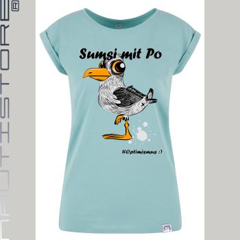 Ladies Extended Shoulder Tee - "Sumsi mit Po" (Gr. XS-5XL) (32 Farben)