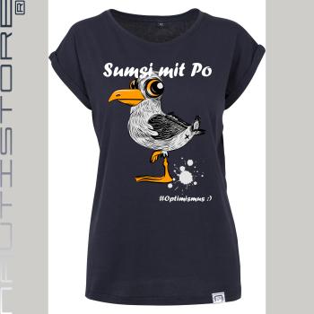 Ladies Extended Shoulder Tee - "Sumsi mit Po" (Gr. XS-5XL) (32 Farben)