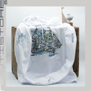 Organic Unisex Hoodie - "Seatrip" (Gr. S) (white)